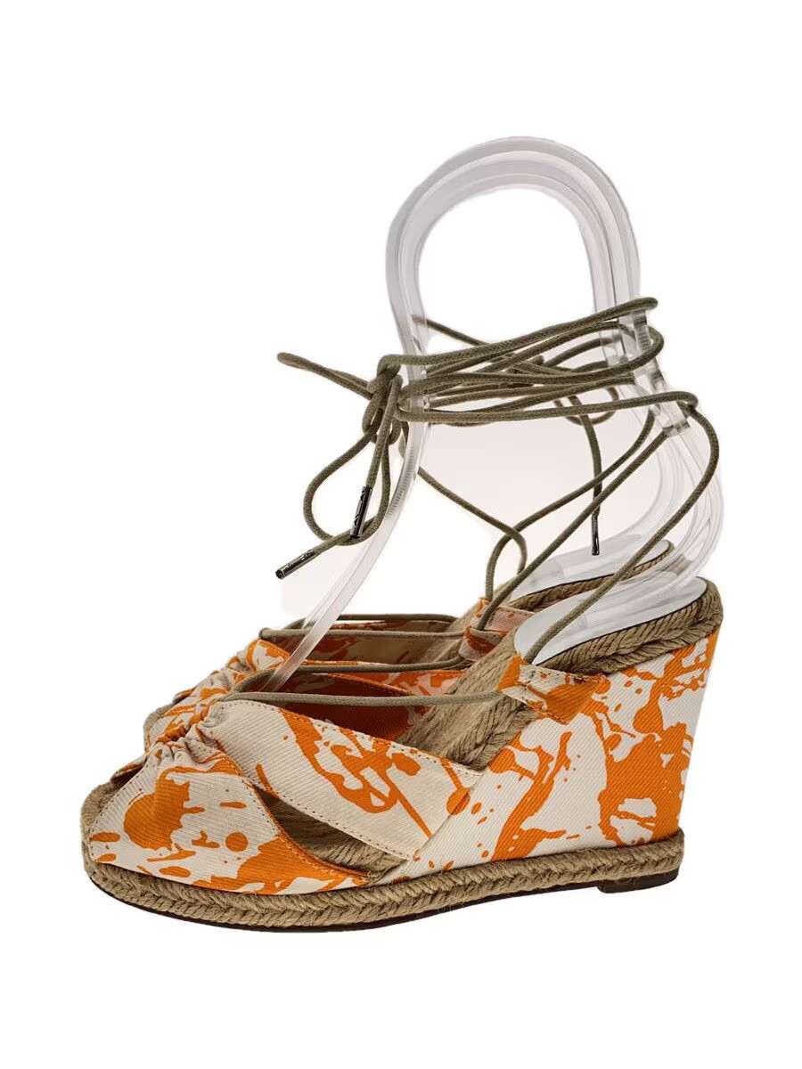 HERMES Espadrille Sandals Size 36 ORN Cotton