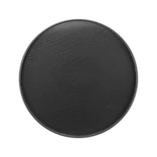 13 Inch Wooden Serving Tray Round Decorative Platter, Black