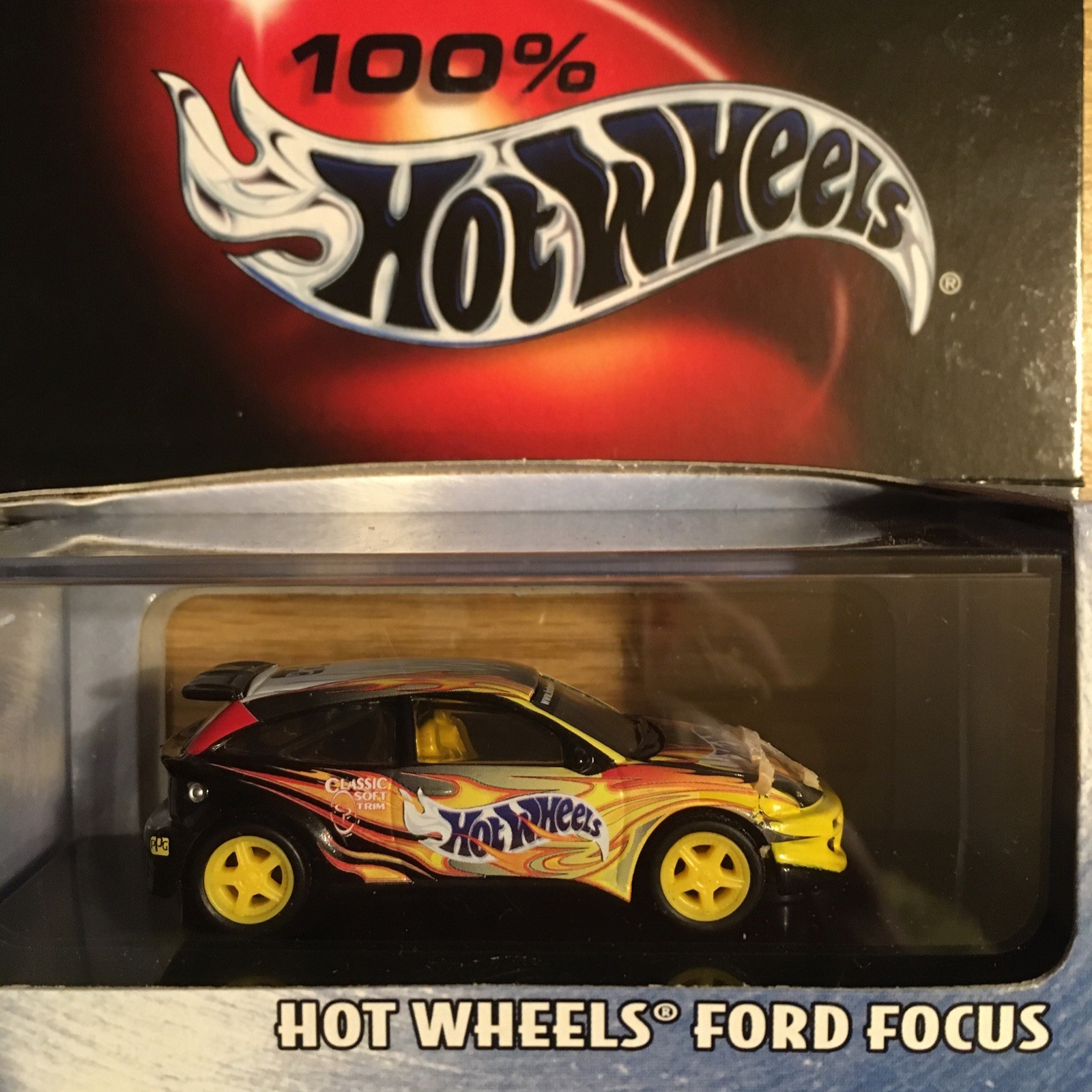 HOT WHEELS 2003 100% HOT WHEELS RACE TEAM SEMA BLACK YELLOW FORD FOCUS LIMITED