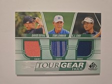 Multi Color Trio Memorabilia Relic - PGA Legends. Tom Lehman, Duval, KJ Choi.