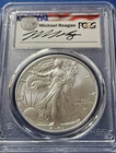 A 2023 $1 Silver American Eagle First Day PCGS MS70 - Michael Reagan Signed