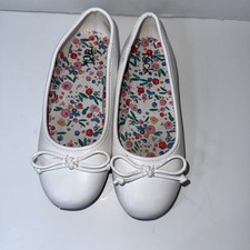 Girls Nordstrom Rack White Dress Shoes Size 12 Ballet Flats