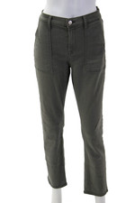 7 For All Mankind Women Cropped Cargo Ankle Pants Green Size 28