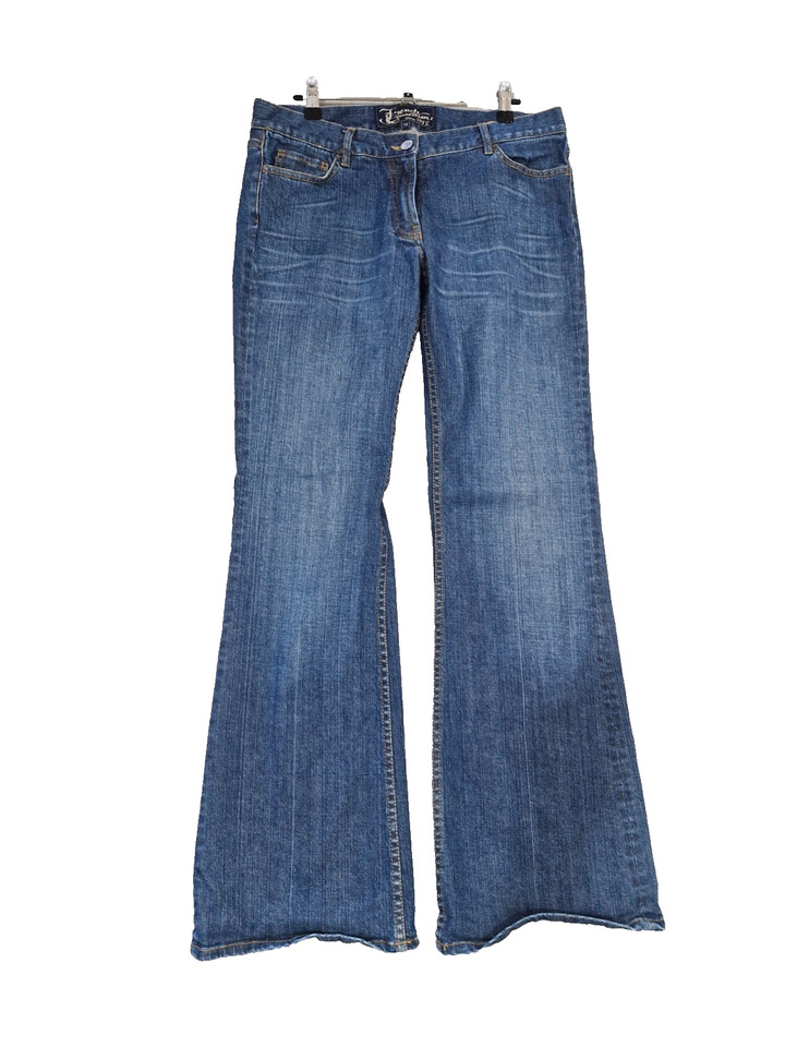 French Connection Boot Flare Jeans Womens Size 14 Mid Blue Denim 32L Low Rise