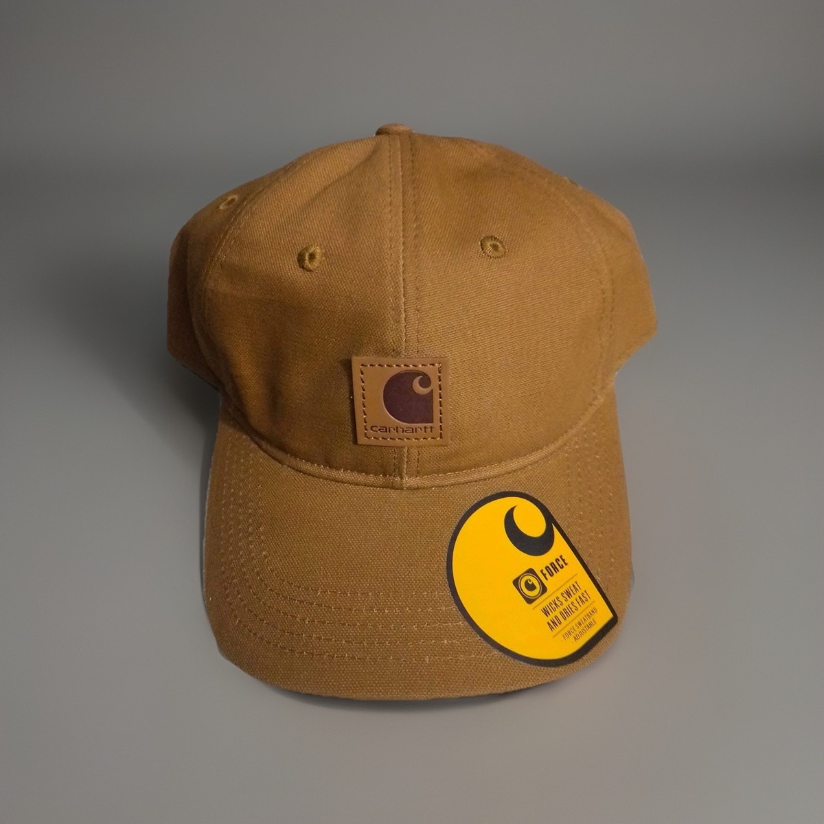 Carhartt Leather Patch Back Cap Adjustable Fit khaki Color | eBay