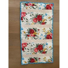 The Pioneer Woman Sweet Rose Quilted King Pillow Sham Floral Lace Trim Blue Red