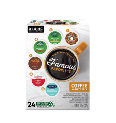Keurig, Famous Favorites Variety Pack Medium Roast K-Cup Coffee Pods, 24 Count