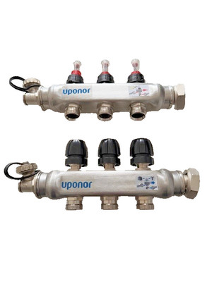Uponor VarioS Heizkreisverteiler Edelstahl, FM 3 x 3/4 Euro für Fußbodenheizung