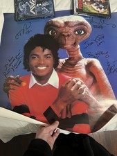 1982 Michael Jackson E.T. LP OG Promo Poster Vintage Rare Signed By 6 JSA 
