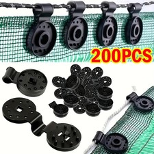 200X of Black Shade Cloth Clips - Sturdy Round Plastic Fasteners for Sun Shades