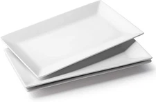 DOWAN Plato para servir de 14 pulgadas, platos rectangulares grandes Blanco