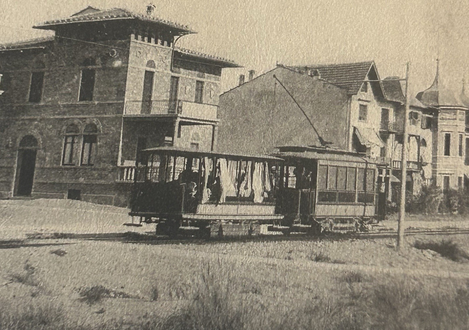 Cartolina Con Tram In Arrivo Di Viareggio Lucca Animata viaggiata Nel 1912 Fp