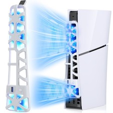 Cooling Fan for PS5 Slim Console with 3 High-Speed Fans  LED Light