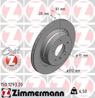 1X Zimmermann Bremsscheibe Coat Z 150.1293.20 FüR E36 BMW Z3 Wiesmann MF3 3Er