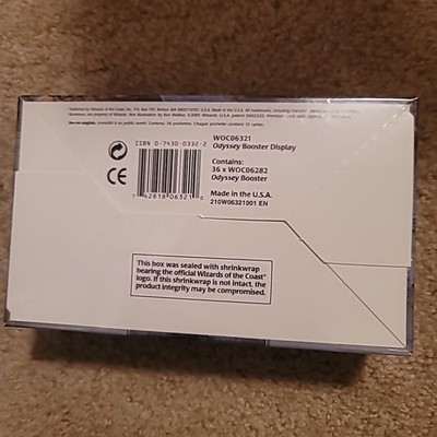 odyssey mtg booster box MTG ODYSSEY BOOSTER BOX: Brand New & Factory Sealed: MAGIC THE GATHERING  742818063210| eBay
