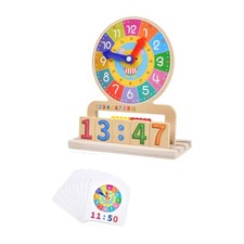 Analog Teaching Clock Wooden Clock Toy Minutes Time Activity Teaching Aids