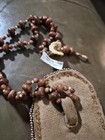 Mystical Megan Hand Carved Goddess Face Bead Medallion Suede Leather Necklace — photo 8
