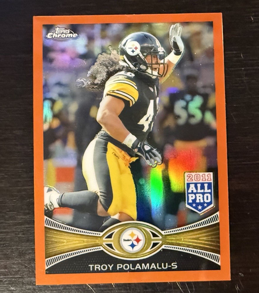 Troy Polamalu 2012 Topps Chrome 125 Orange Refractor