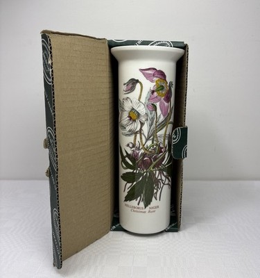 Portmeirion Botanic Garden Christmas Rose Helleborus Niger 9'' Serif Vase Boxed