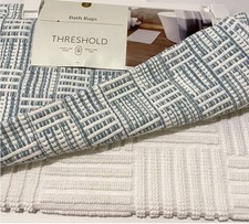 4-Piece Threshold Sage  White Rugs Set- Soft Bathmats 17 x 24 Brand NEW 2 PACK