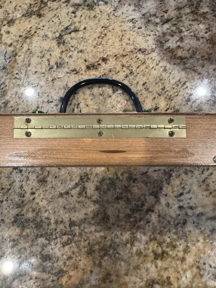 Bolso Caja Madera Vintage ENID COLLINS Mediados de Siglo Mod Años 60 Tres Flores 3 Flores CARTERA Foto 4 de 4