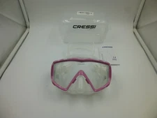 CRESSI WIDE VIEW PANO 3 PINK WITH CLEAR LENSES SCUBA DIVE MASK AND CARRY CASE