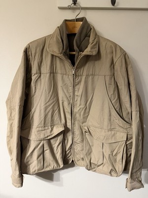 Cabela's Khaki Fleece Lined Quilted Pheasant Bird Fowl Hunting Field Jacket L