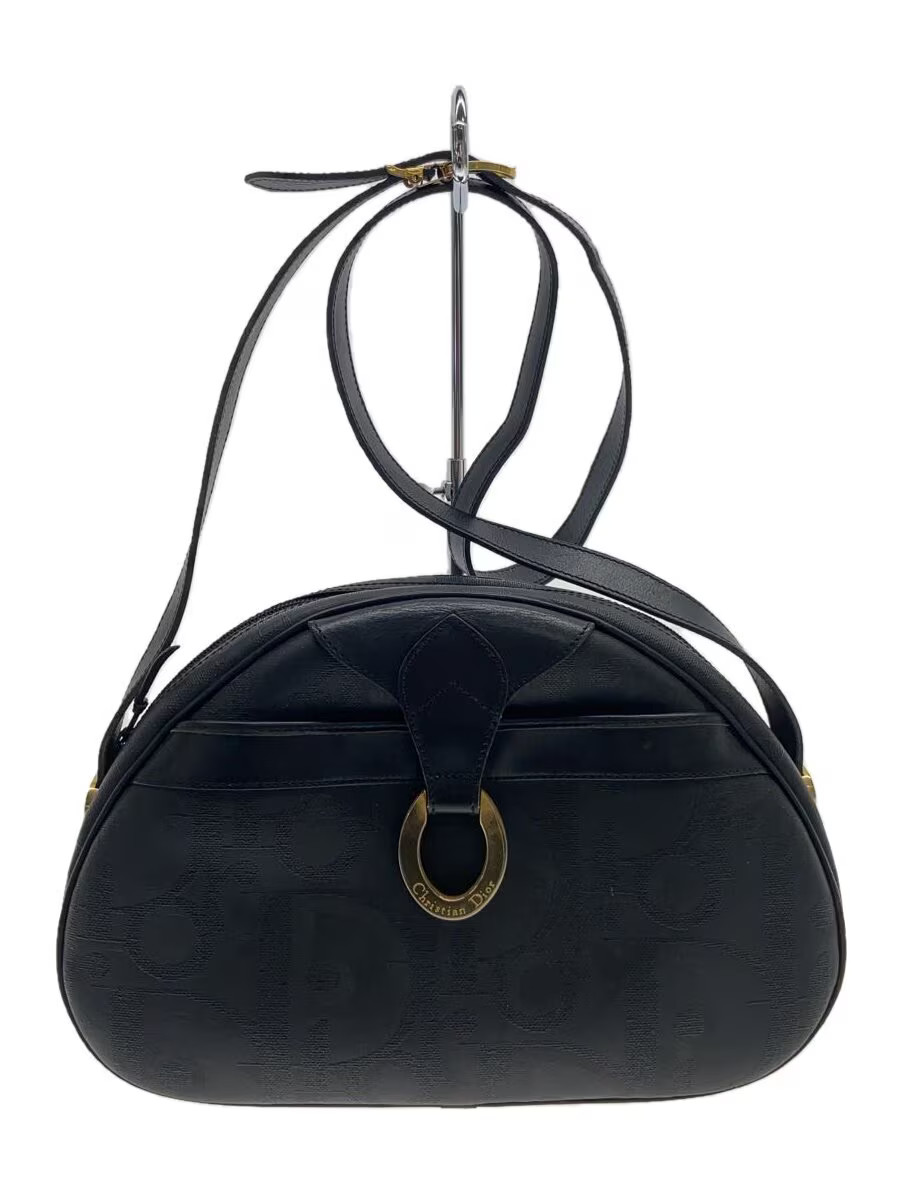 Christian Dior Black Monogram Canvas Shoulder Bag
