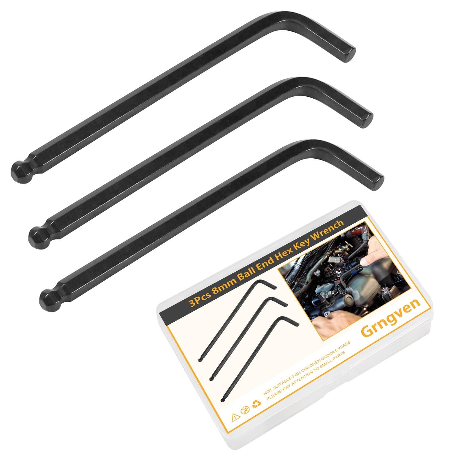 8mm Ball End Allen Wrench L Shaped Long Arm Cr-V Metric Hex Key Bike Repair