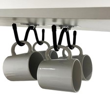 Pmsanzay Mug Cup Holder Under Cabinet Organizer - 2 Pack Self-Adhesive Cup Hooks