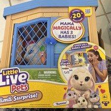 Little Live Pets Bunny Mama Surprise Toy Set, Hutch Interactive Animal Playset w