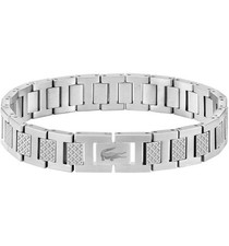 LACOSTE METROPOLE BRACELET SILVER STAINLESS STEEL WITH GIFT BOX +BAG +POUCH!!!