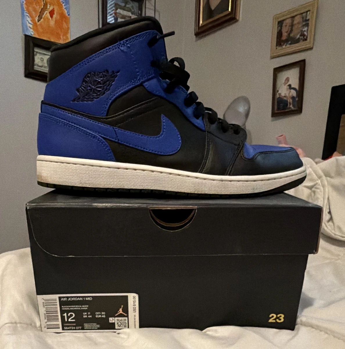 Jordan 1 Mid Black Hyper Royal for Sale | Authenticity Guaranteed