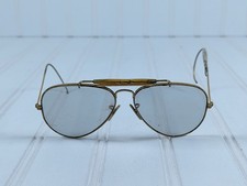 Bausch  Lomb B L Ray Ban Gold Aviators Shotter Sunglasses 58 x 14 VINTAGE