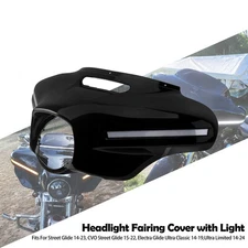 Front Headlight Fairing Cover With Light For Electra Glide Ultra Classical 14-19