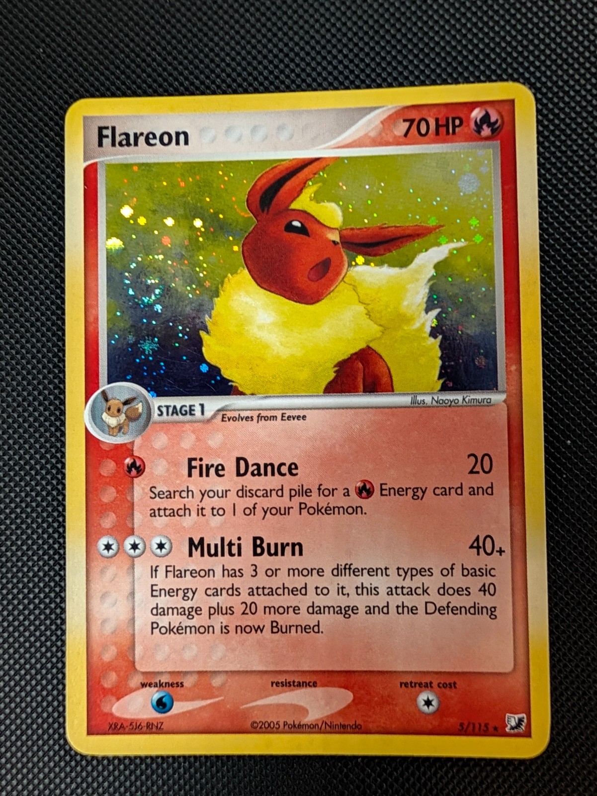 Flareon 5/115 EX Unseen Forces Holo Rare Pokemon TCG - NM SWIRL