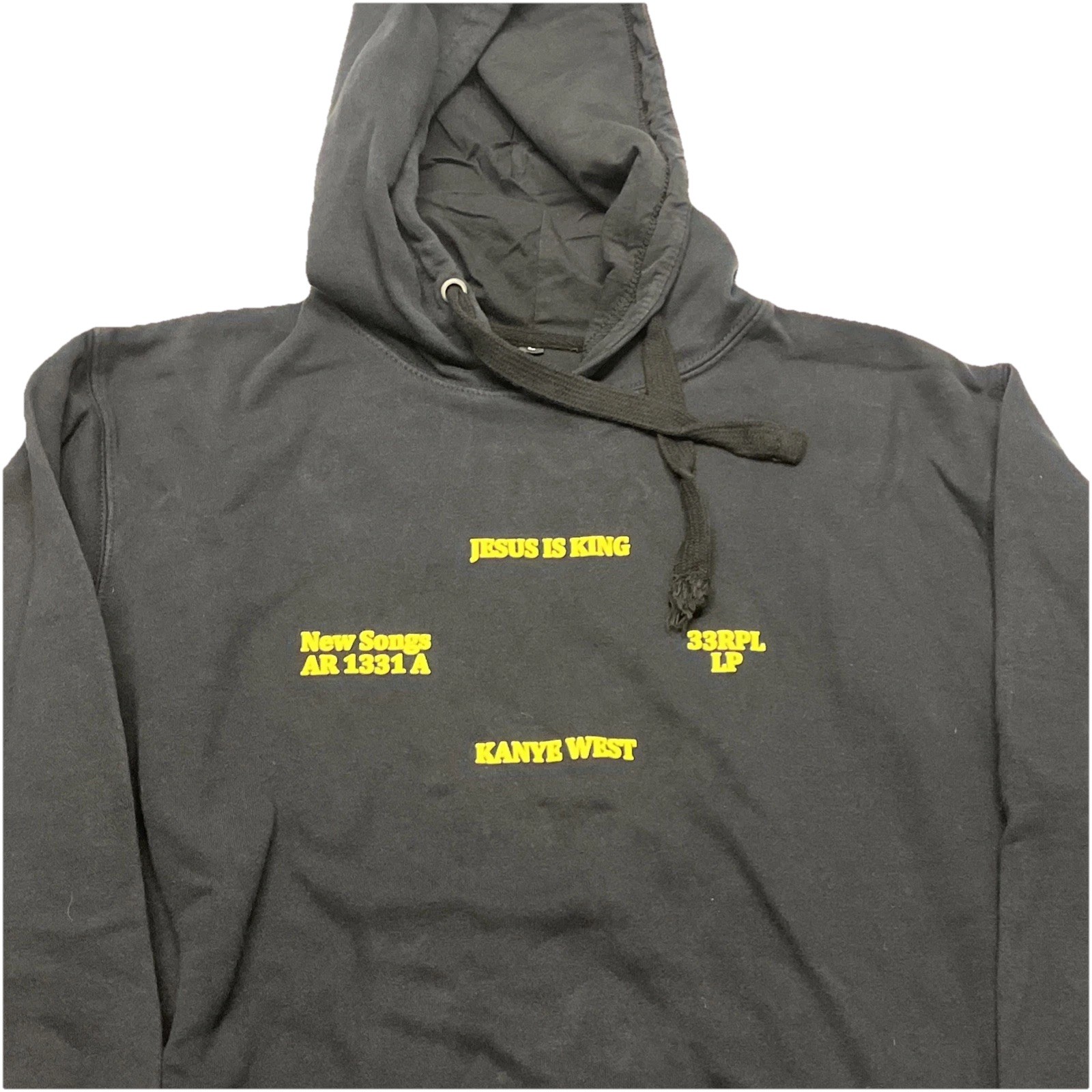 Vintage Kanye West Jesus Is King Vinyl Black Large Sweatshirt Hoodie image 2