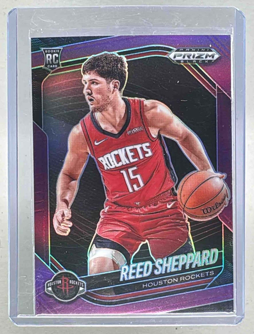 Reed Sheppard 2024 Panini Prizm Black #145 Purple Rookie RC /99