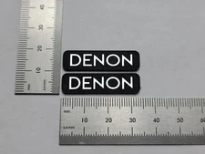 DENON Speaker Badge Logo 34mm Premium Silver Pair With Self Stick Adhesive 