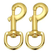 2Pcs Flag Swivel Snap Clips, 3.2 Inch Flag Pole Snaps Hooks, Gold Tone