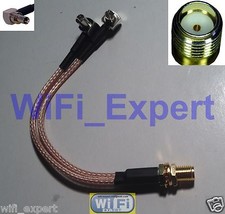 6" SMA female to Y type 2X L TS9 male Splitter Combiner cable pigtail RG316 1F2M