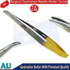 Suturing Microsurgical TC Castroviejo Curved Locking Needle Holder Medspo New CE