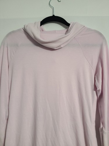Athleta Women’s Light Pink Cowl Neck Long Sleeve Hooded Top w/ Thumb Holes Sz S - Picture 5 of 10