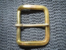 SMALL SQUARE CENTER PRONG BRASS BELT BUCKLE VINTAGE RARE W 1970s USA 