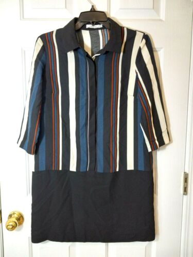 FRNCH Women's Striped 1/2 Buttons Polyester Shift 
