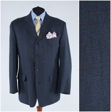 Mens Grey Blazer 46R UK Size STONES Linen Cotton Sport Coat Summer Jacket