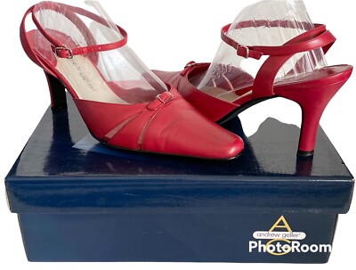 Andrew Geller Show Off Ankle Strap Closed Toe Pump Heels