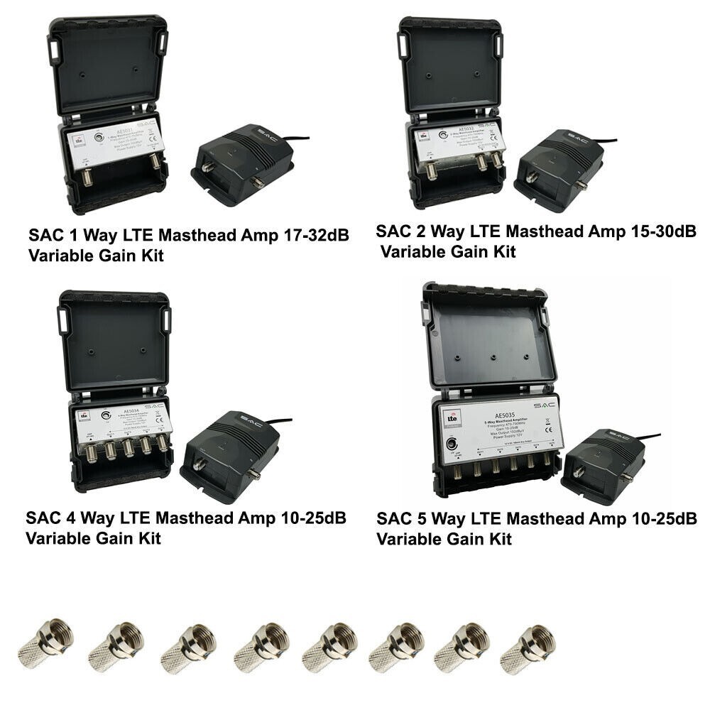 Masthead Aerial Amplifier Way Outdoor TV Exterior Booster