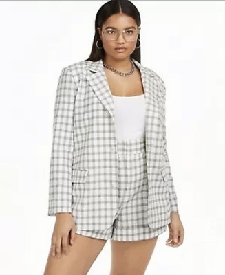 plus plaid blazer