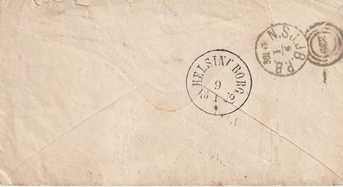 SUECIA/DINAMARCA: Franqueo por cancelación 25 ÖRE de Copenhague 1872. Escaso. - Imagen 2 de 2